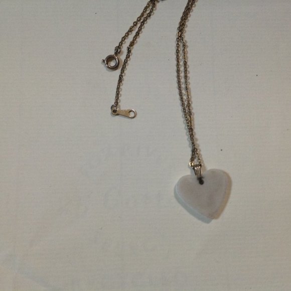 **Sale** Vintage Porcelain Heart Pendant With Name Sarah - Picture 2 of 2